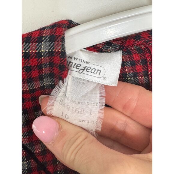 Bonnie Jean Vintage-Style Retro Red Plaid Dress Peter Pan Collar Girls Size 10 - Picture 7 of 8